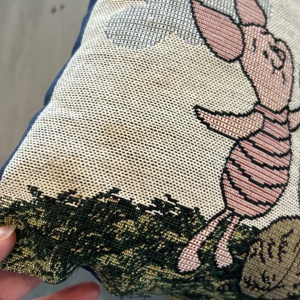 Disney Winnie the Pooh Tapestry Throw Pillow Piglet Best Friends Forever 12”x12”